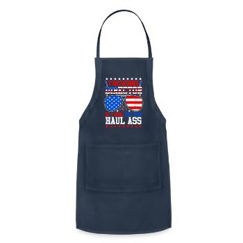 Firewor Director If I Run You Run 4Th Of July - Adjustable Apron - navy - Front - Julia (174cm)