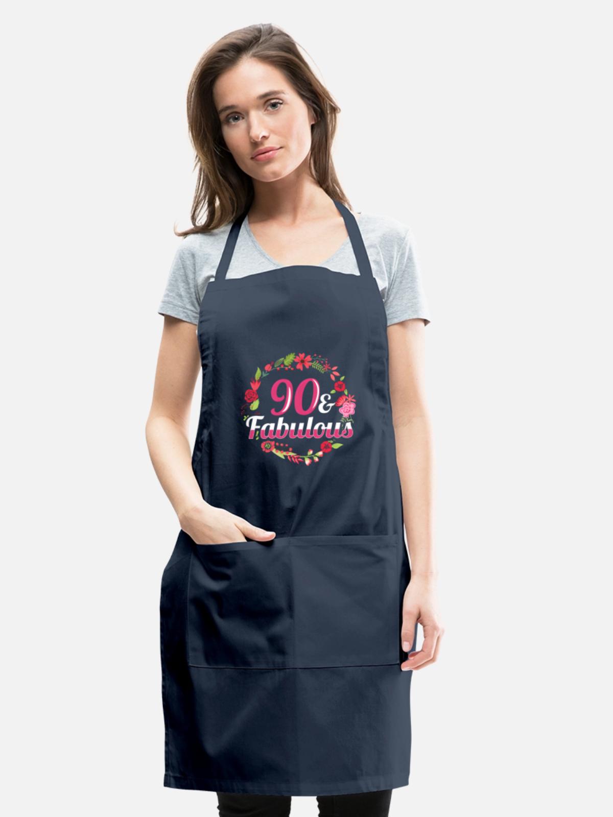 90Th 90 And Fabulous - Adjustable Apron - navy - Front - Julia (174cm)