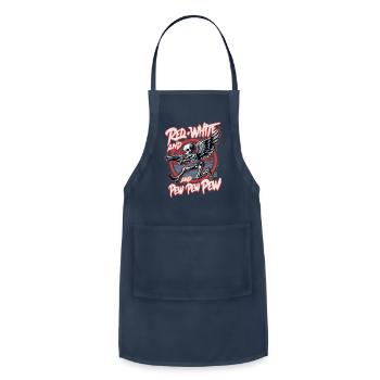 Red White and Pew Pew Pew - Adjustable Apron - navy - Front - Julia (174cm)
