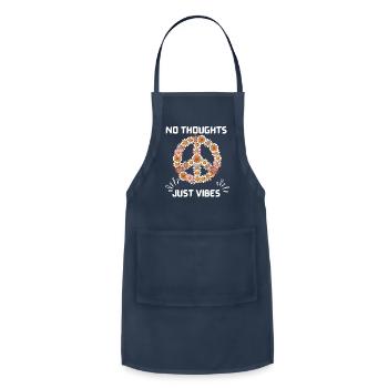 No Thoughts Just Vibes - Adjustable Apron - navy - Front - Julia (174cm)