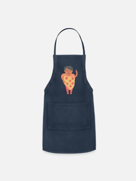 Cute Kid In Pizza Costume - Adjustable Apron - navy