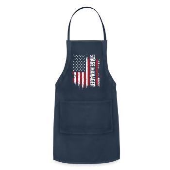 Stage Management Official Stage Manager Usa Flag - Adjustable Apron - navy - Front - Julia (174cm)