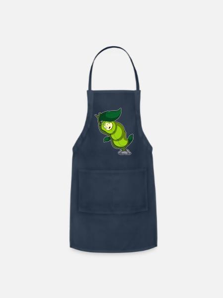 Caterpillar At Sleeping With Leaf - Adjustable Apron - navy