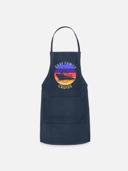 Gray Family Cruise Outfit For Men - Adjustable Apron - navy