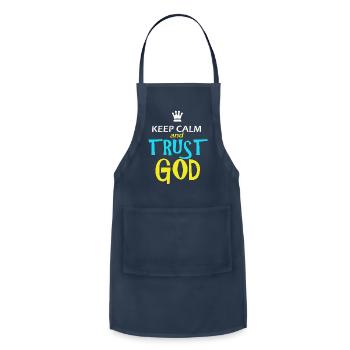 KEEP CALM - Adjustable Apron - navy - Front - Julia (174cm)