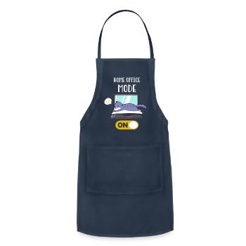 Home Office Mode On Lazy Cat On Laptop Fun - Adjustable Apron - navy - Front - Julia (174cm)