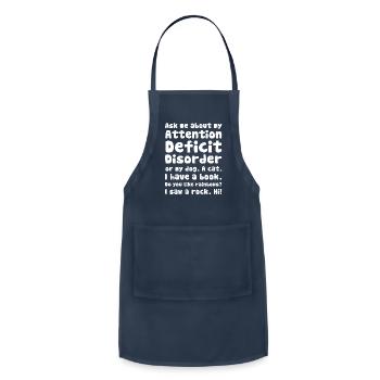Ask me about my attention deficit disorder - Adjustable Apron - navy - Front - Julia (174cm)