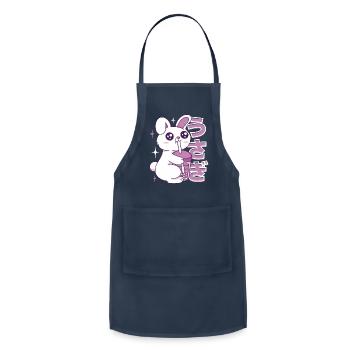 Kawaii Bunny Bubble Tea - Adjustable Apron - navy - Front - Julia (174cm)
