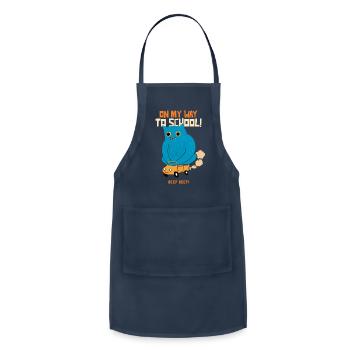 Monster On My Way To School - Adjustable Apron - navy - Front - Julia (174cm)