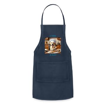 A foodie at heart - Adjustable Apron - navy - Front - Julia (174cm)
