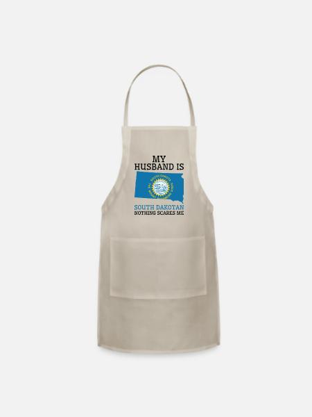 Nothing Scares Me South Dakotan Husband South - Adjustable Apron - natural - Front