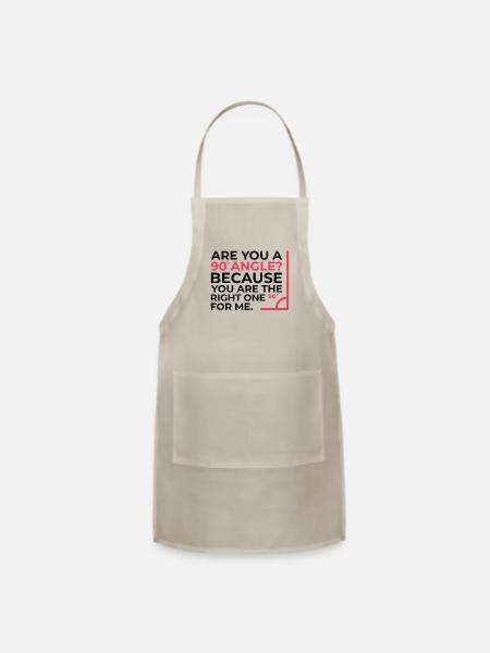 Mathematics Right Angle Cheesy Pun Math Geek - Adjustable Apron - natural - Front