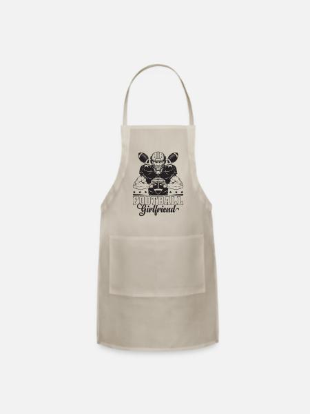 Football Girlfriend Football Player Girlfriend - Adjustable Apron - natural - Front