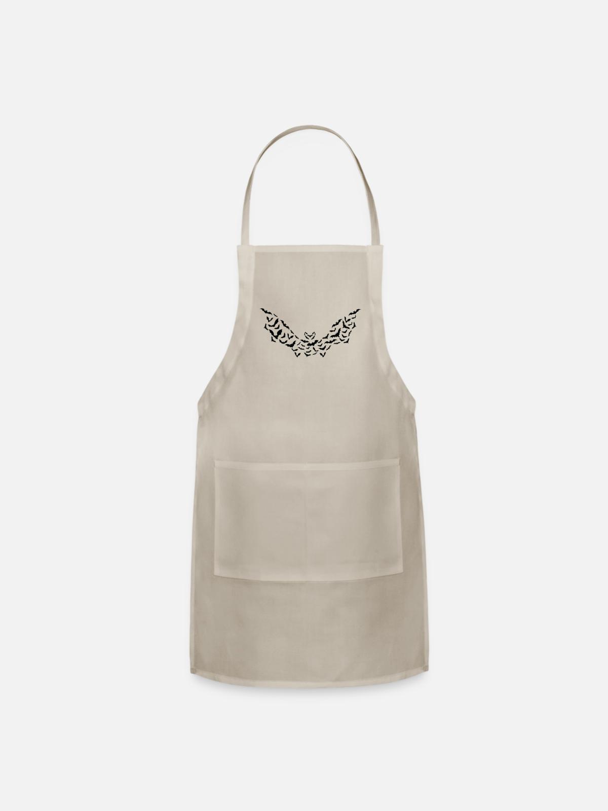 Bat Halloween Bats Silhouette - Adjustable Apron - natural - Front