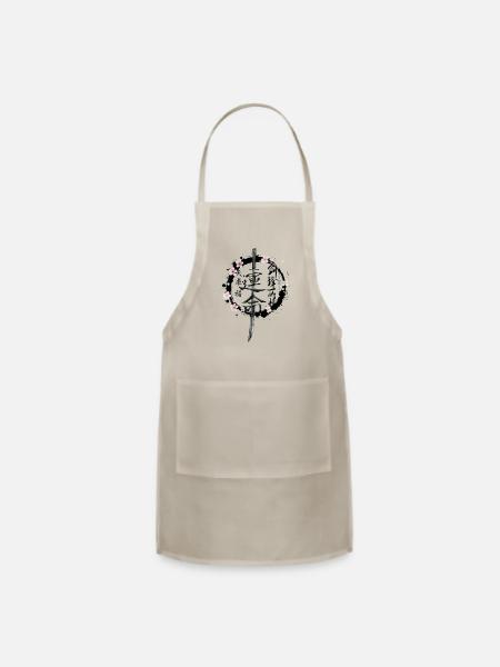 Sakura武 Emblem Circle - Adjustable Apron - natural - Front