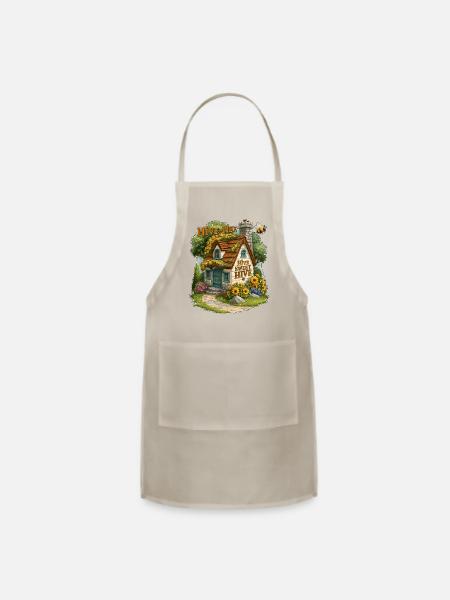 Hive Sweet Hive Cottagecore Bee House - Adjustable Apron - natural - Front