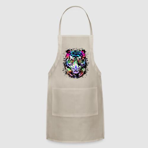 Color Splash Tiger Head - Colorful Tiger Face - Adjustable Apron