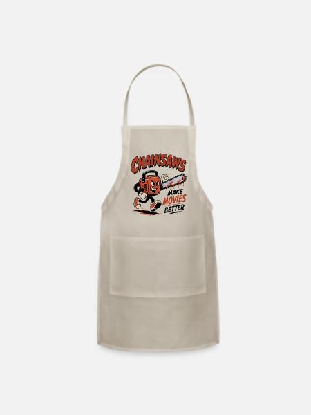 Chainsaws Make Movies Better - Adjustable Apron - natural - Front