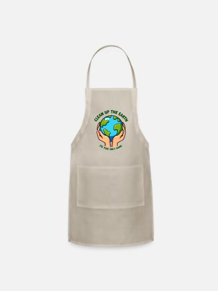 Clean Up the Earth - Adjustable Apron - natural - Front