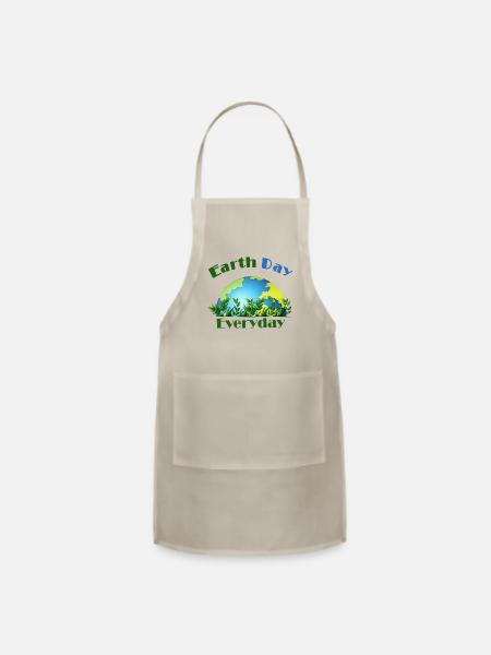 Earth Day Everyday Planet Earth - Adjustable Apron - natural - Front