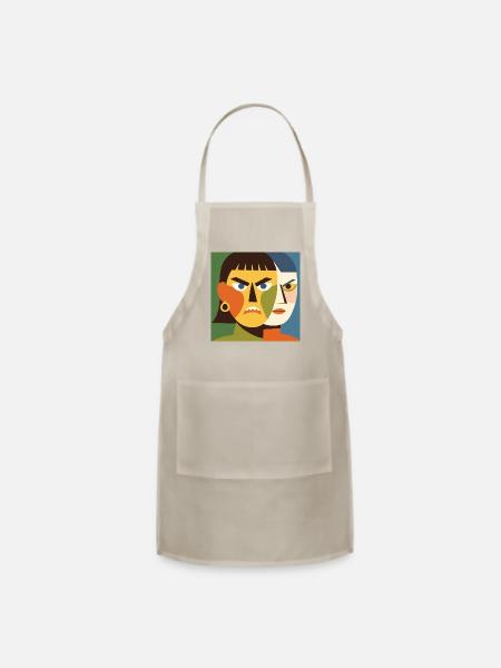 Cubist Dual Faces - Adjustable Apron - natural - Front