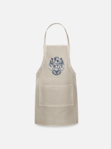Virtue Has a Price Emblem - Adjustable Apron - natural - Front