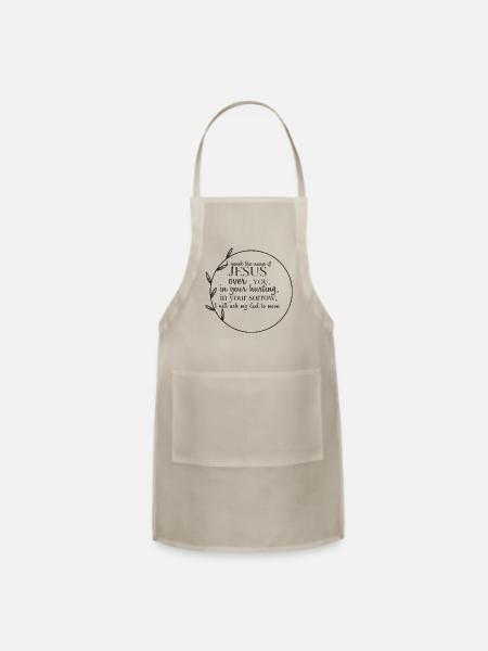 In Jesus' Name. - Adjustable Apron - natural - Front