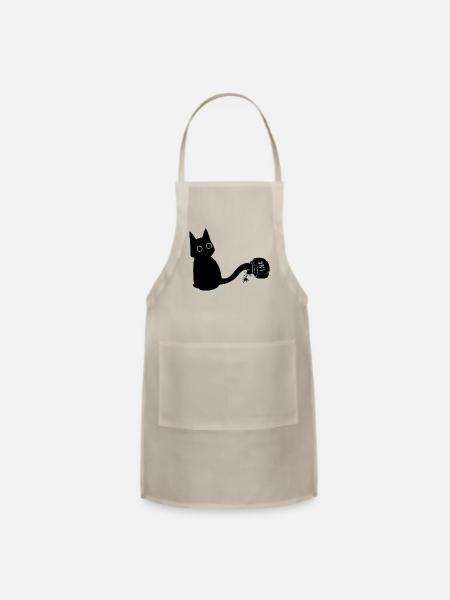 cat ink - Adjustable Apron - natural - Front