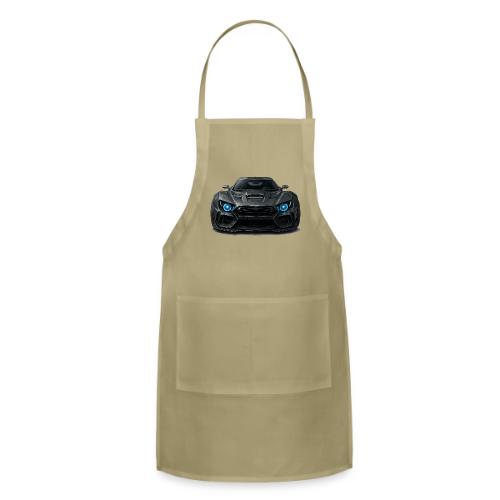Futuristic Black Sports Car with Blue Lights - Adjustable Apron
