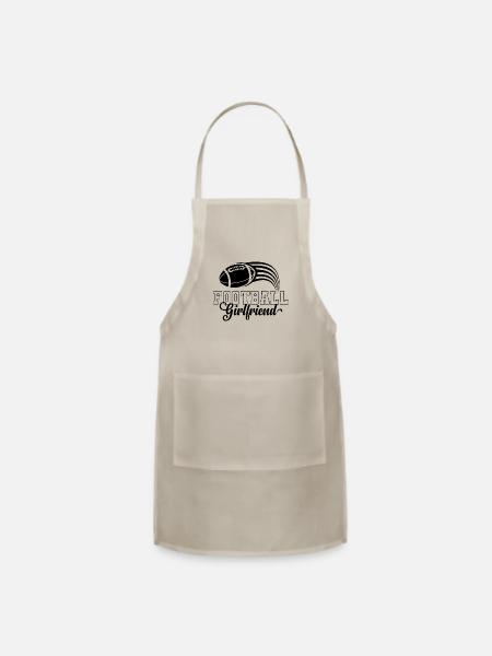 Football Girlfriend Football Player Girlfriend - Adjustable Apron - natural - Front