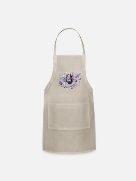 Marble Sage in Neon Circuit - Adjustable Apron - natural - Front