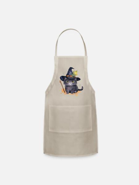 Wizard Cat Magic - Adjustable Apron - natural - Front