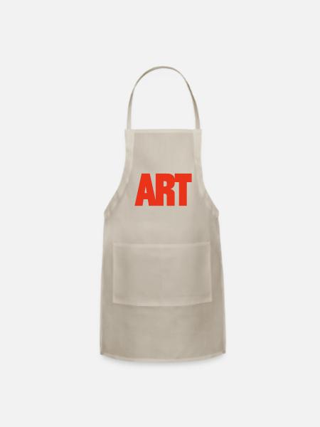 Bold Red ART Typography - Adjustable Apron - natural - Front