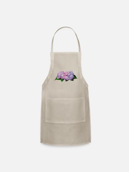 Pink And Lavender Hydrangea - Adjustable Apron - natural - Front