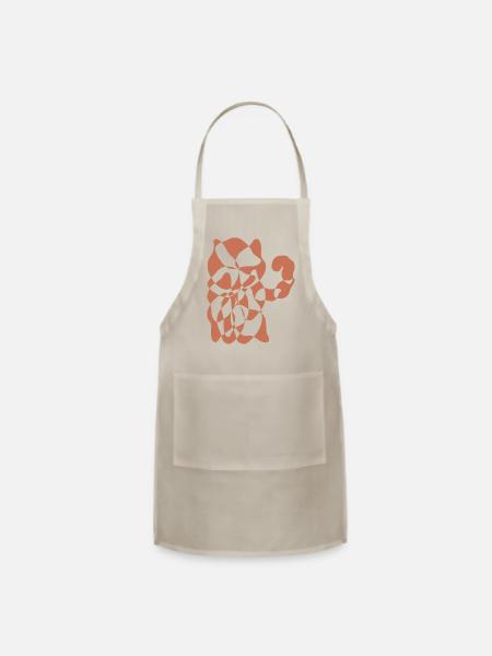 Abstract Terracotta Geometric Cat Art - Adjustable Apron - natural - Front