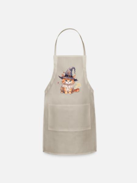 Wizard Cat Magic - Adjustable Apron - natural - Front