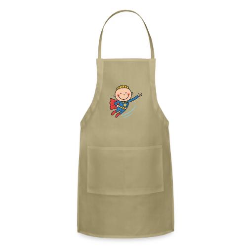 Cartoon Superhero Boy Flying Kids T-Shirt - Adjustable Apron