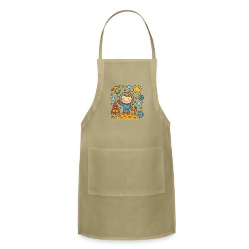 Cute Astronaut Kid Space Adventure Design - Adjustable Apron