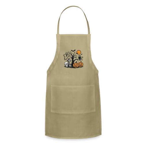 Spooky Ghost Pumpkins Halloween Design - Adjustable Apron
