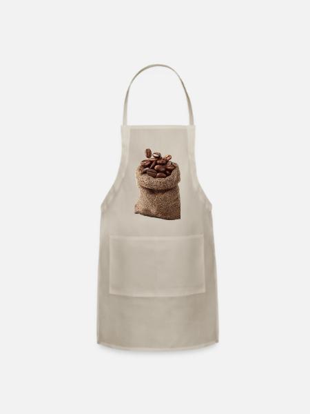 Coffee Beans in Burlap Sack - Adjustable Apron - natural - Front