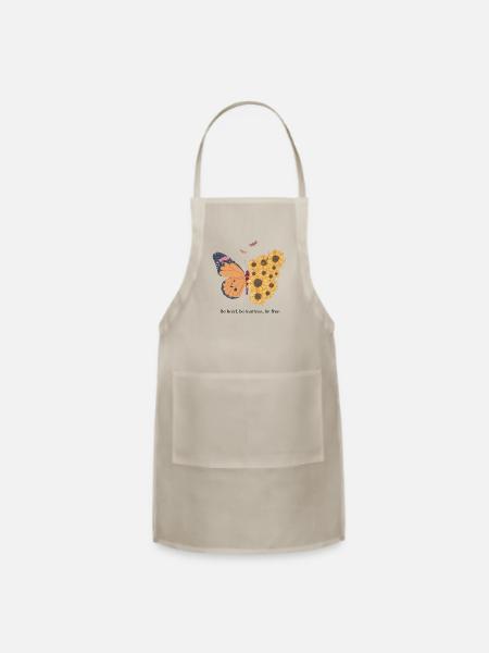 yellow butterfly - Adjustable Apron - natural - Front