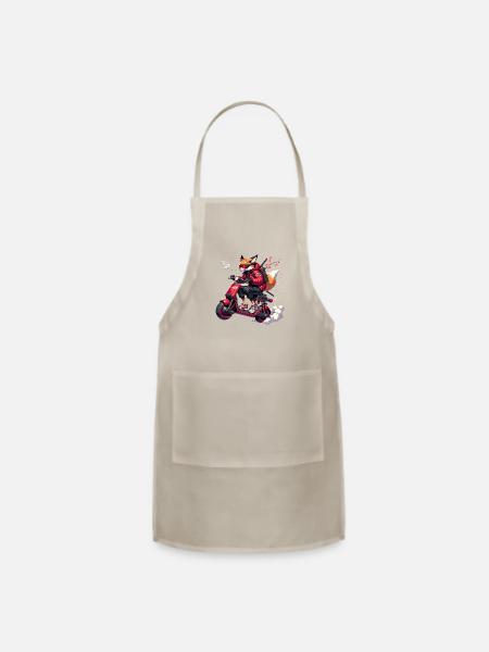 Cyber-Ronin Fox: Neo-Tokyo Drift - Adjustable Apron - natural