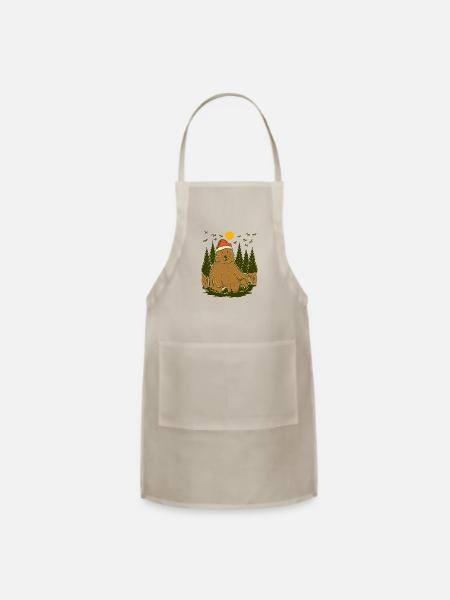 MERRY BEAR DAY - Adjustable Apron - natural