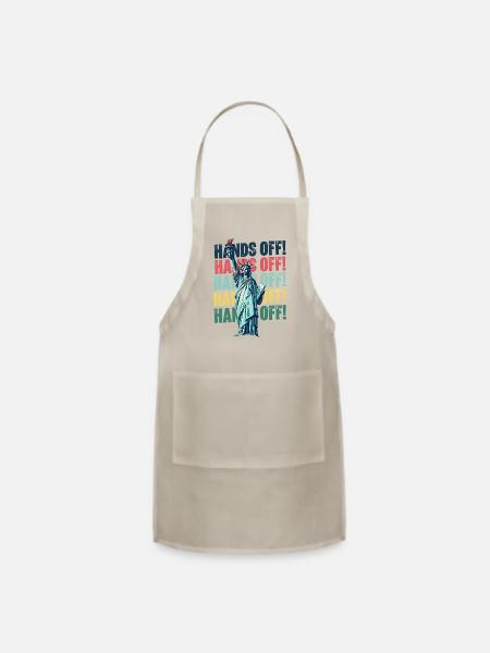 Political Hands Off Protest Statue Of Liberty - Adjustable Apron - natural - Front