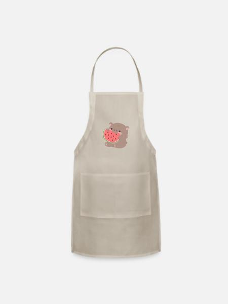 Moo Deng Hippo - Adjustable Apron - natural - Front
