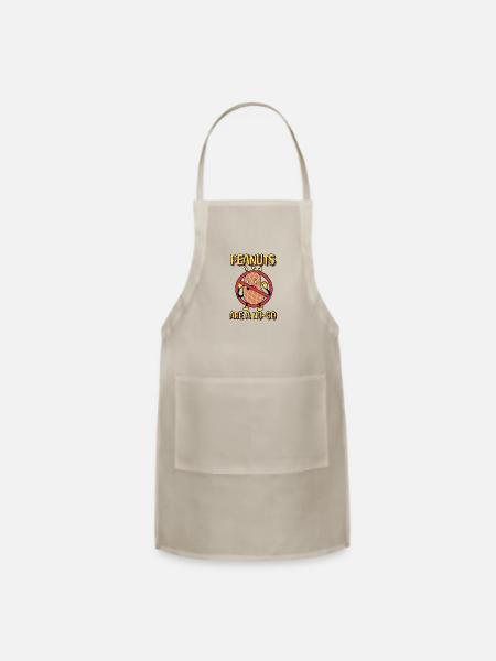 Peanuts Are A No-Go Peanut Allergic - Adjustable Apron - natural - Front