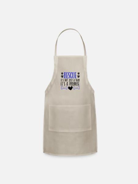 Animal Rescue Not Just a Verb It's a Promise - Adjustable Apron - natural - Front