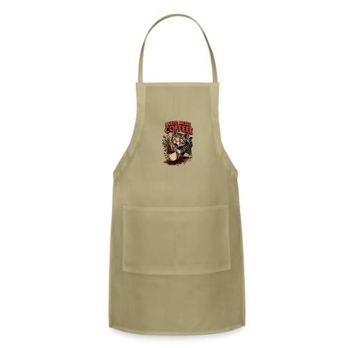 Funny Cat Coffee Lover Design – I Need More Coffee - Adjustable Apron