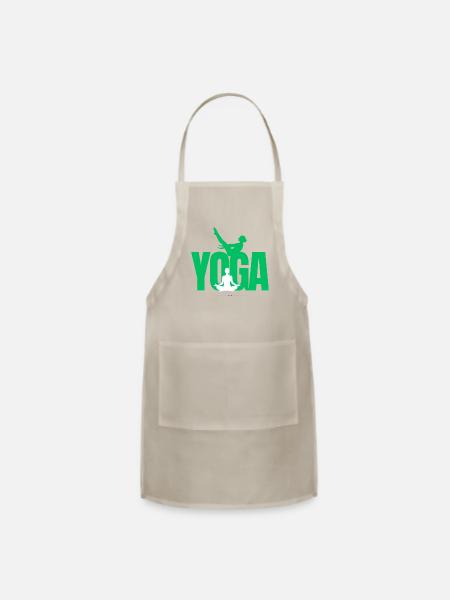 Yoga Day Trending Customized Merch Design Print - Adjustable Apron - natural - Front