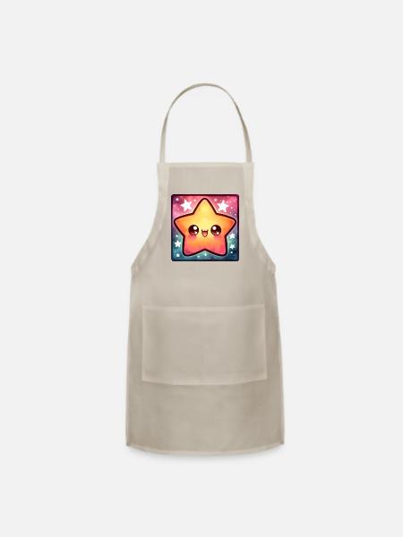 Cute Kawaii Cosmic Star - Adjustable Apron - natural